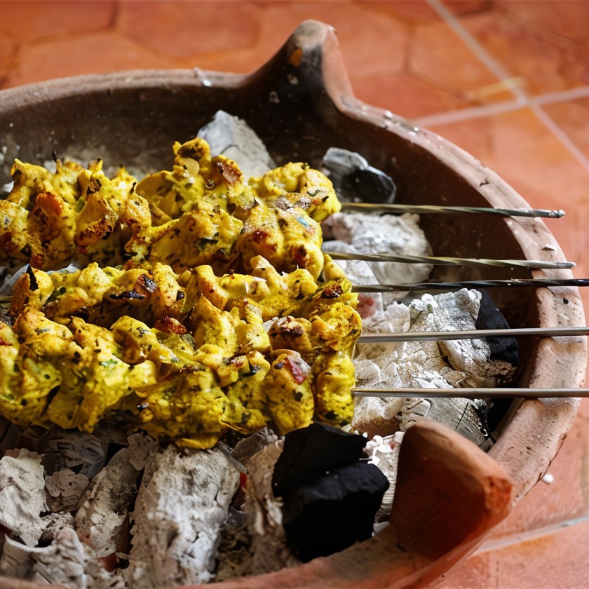 Куриные шашлыки в йогуртовом маринаде с карри