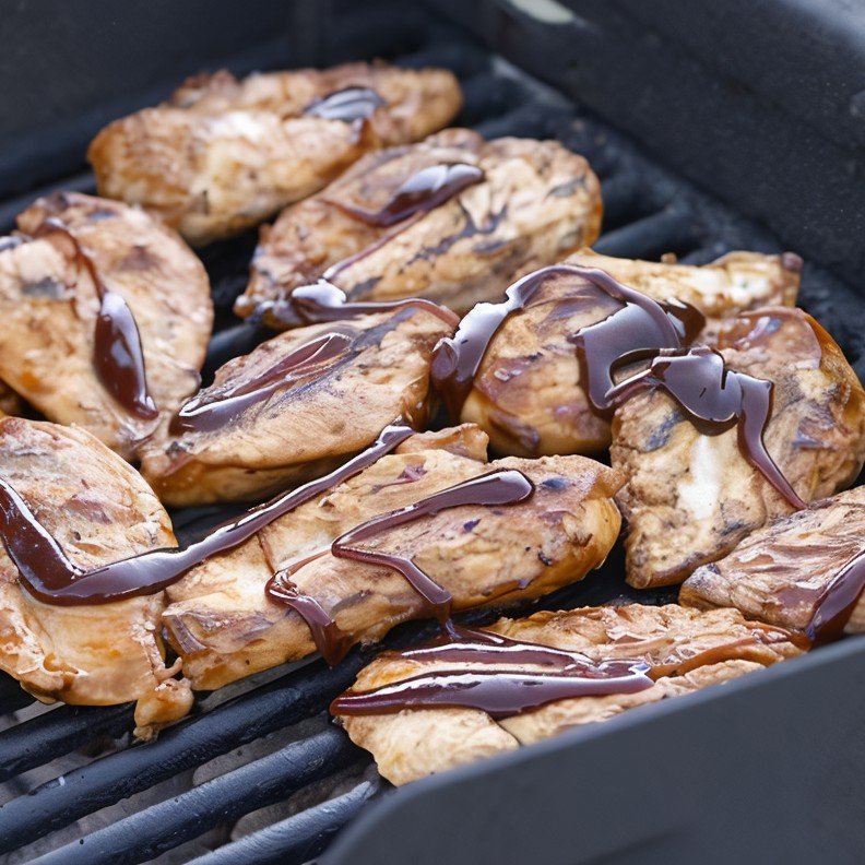 Куриное филе на гриле в соусе барбекю