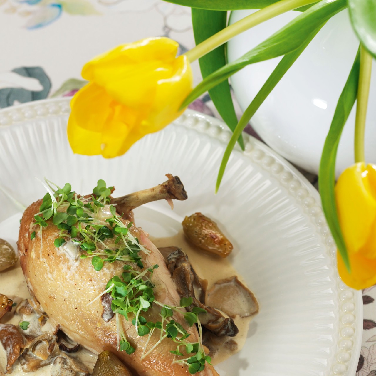 Куриное фрикасе с грибами