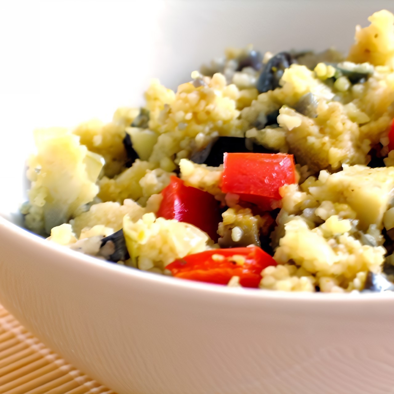 Кускус с баклажанами и помидорами