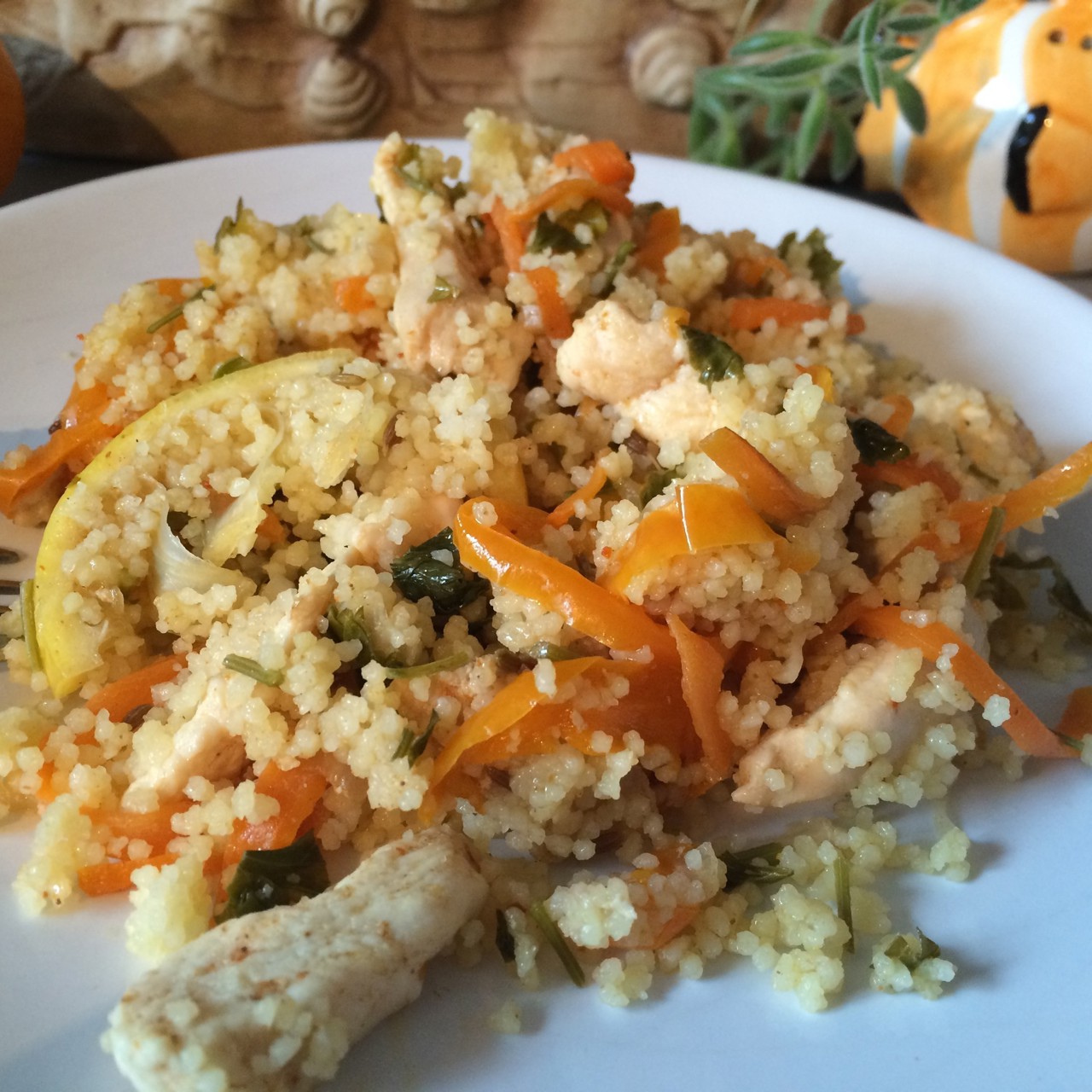 Кускус с курицей и болгарским перцем