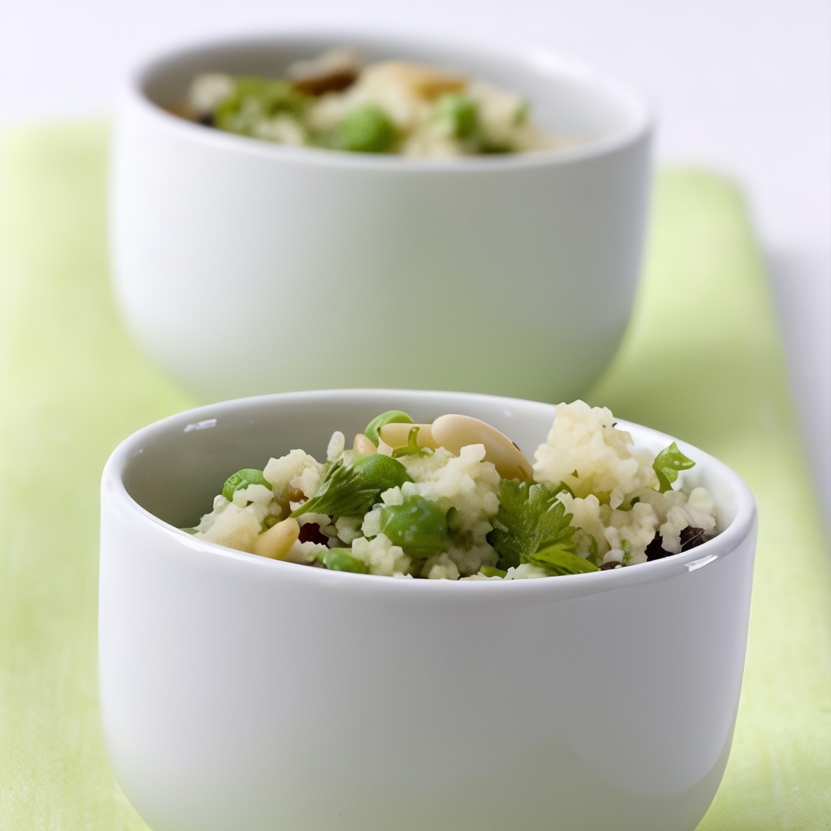 Кускус с зеленым горошком и мятой