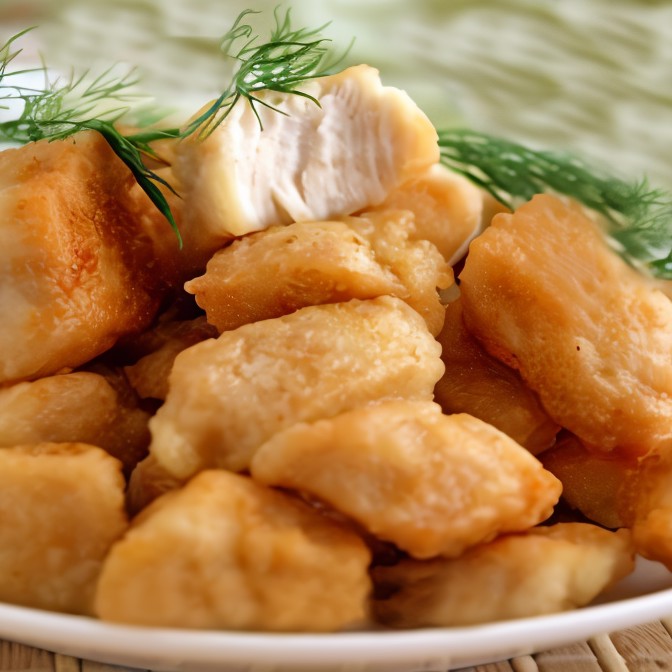 Кусочки курицы, обжаренные в панировке
