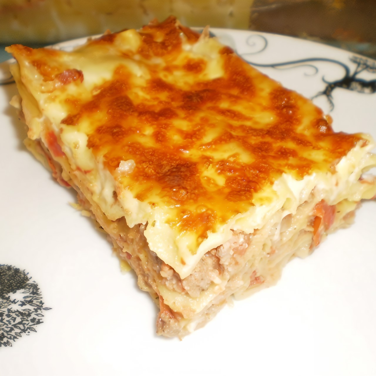 Лазанья с томатами в собственном соку