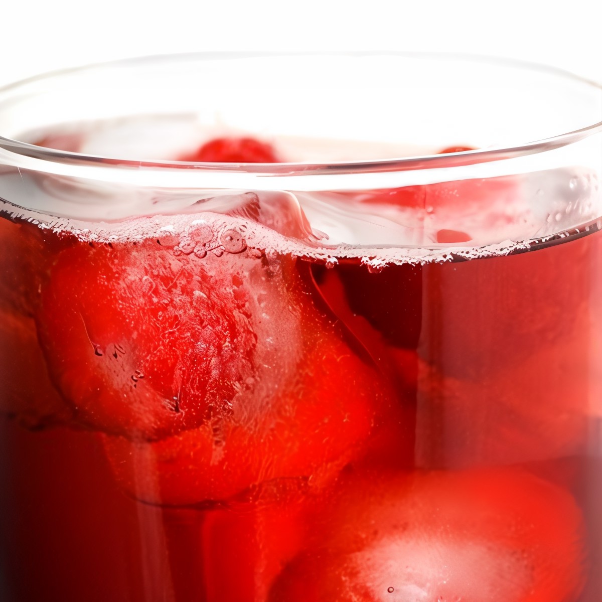 Ледяные кубики из клубники и лимонного сока для шампанского