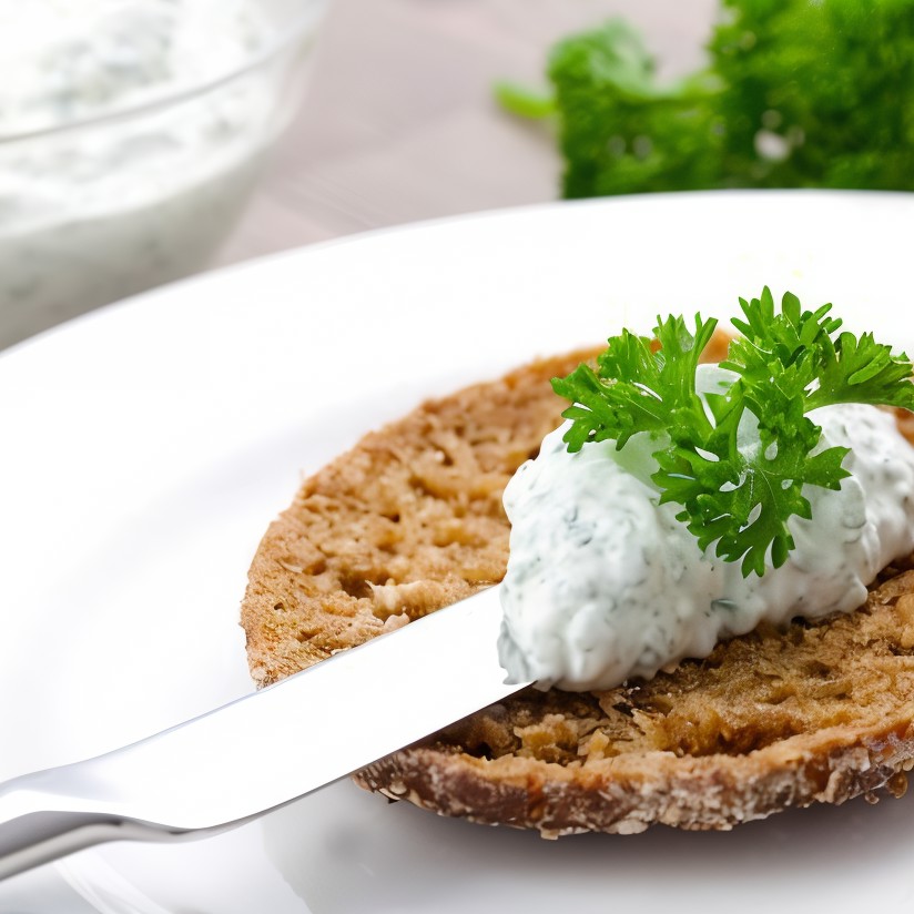 Легкий спред из феты с чесноком и зеленью