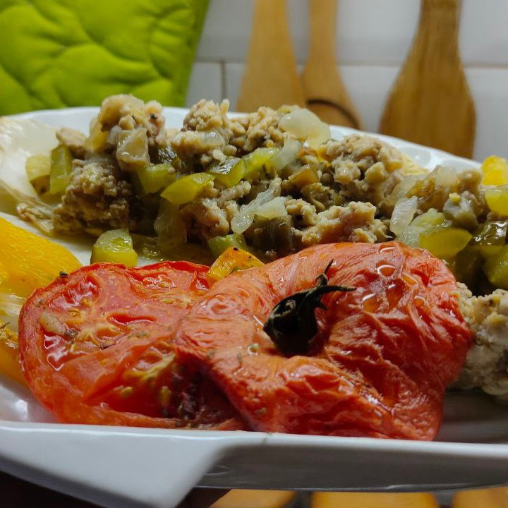 Ленивые голубцы с фаршем и овощами