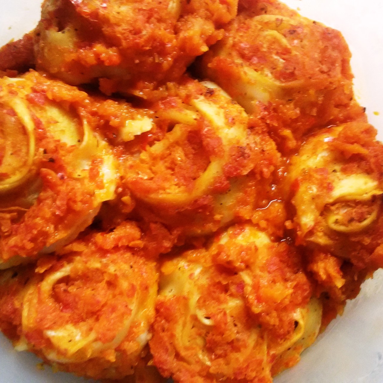 Ленивые пельмени на овощах