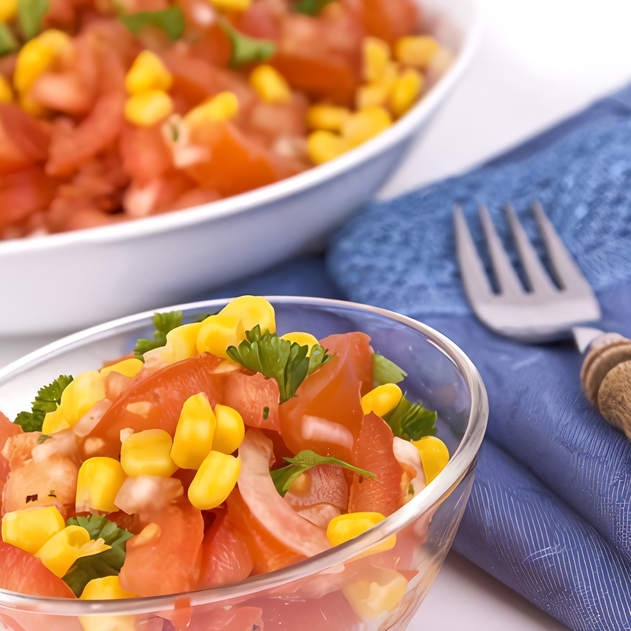 Летний кукурузный салат с базиликом