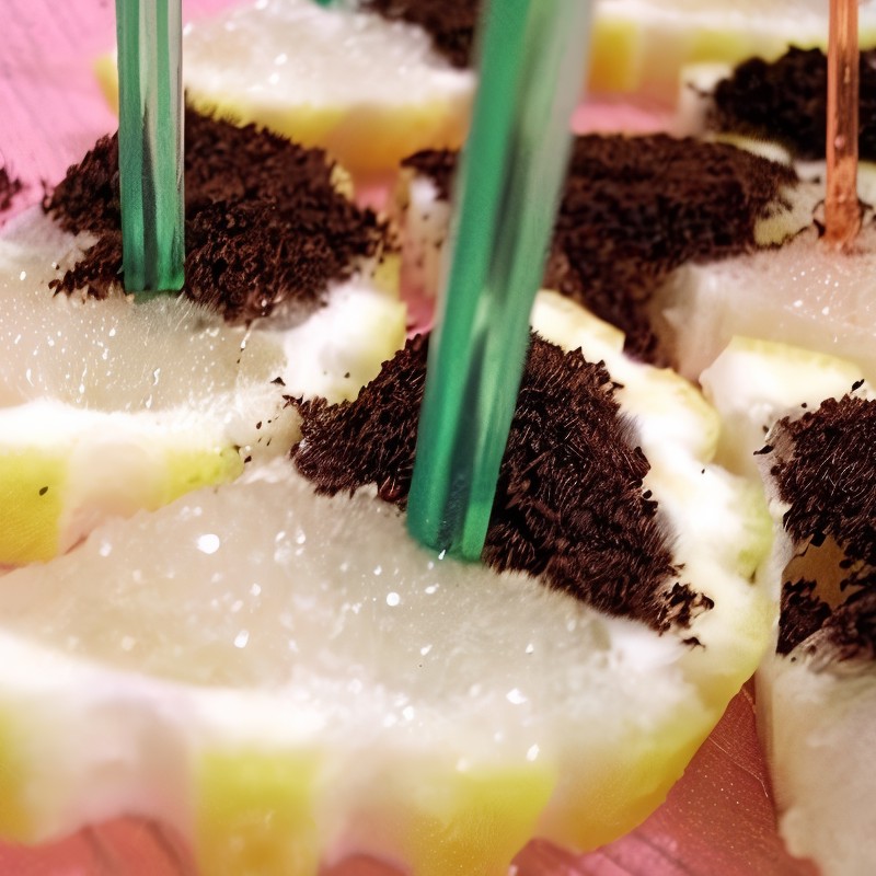 Лимонные ломтики с кофе