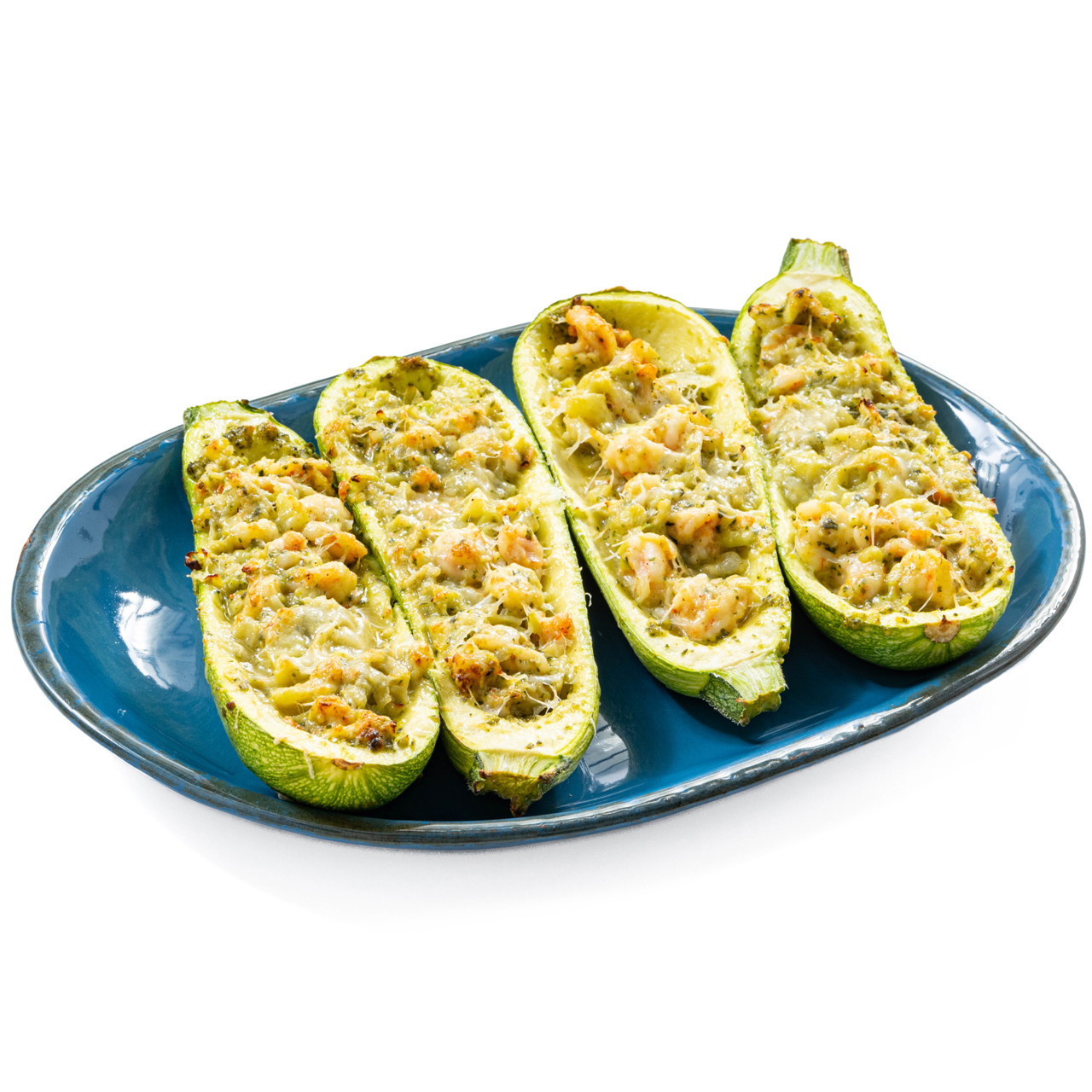 Лодочки из кабачков с креветками