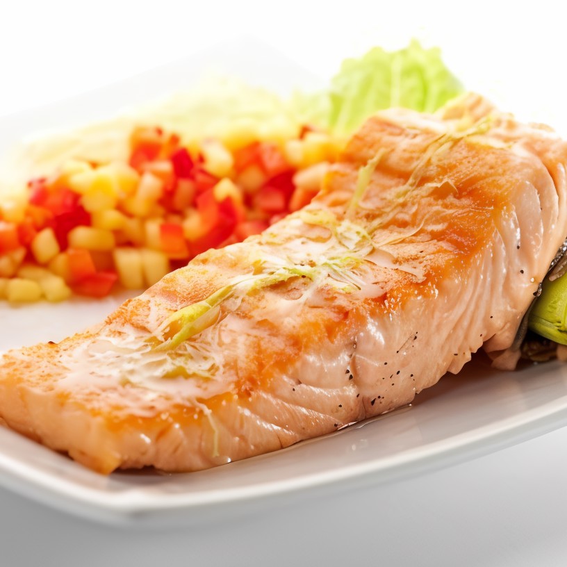 Лосось с кориандром и чесноком
