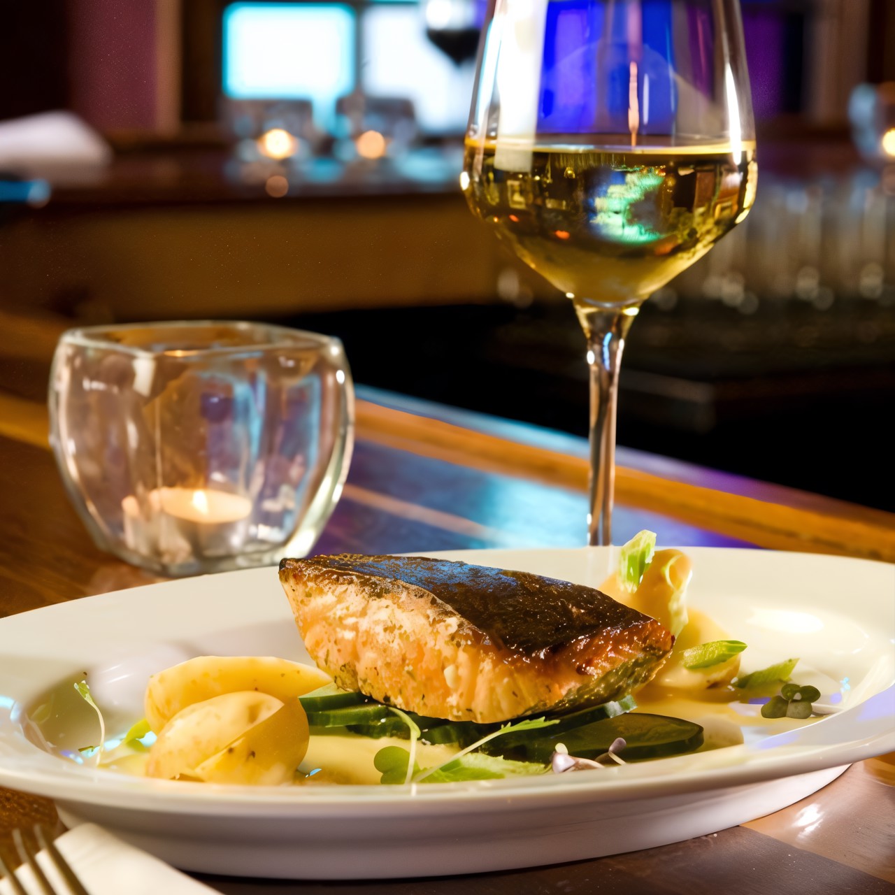 Лосось, запеченный с картофелем и оливками