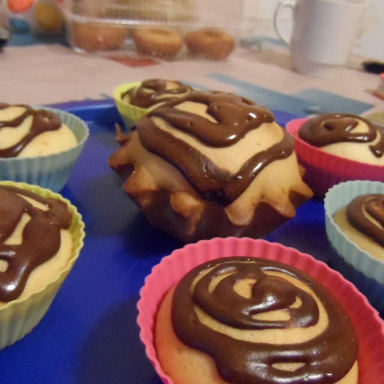 Маффины с шоколадным кремом