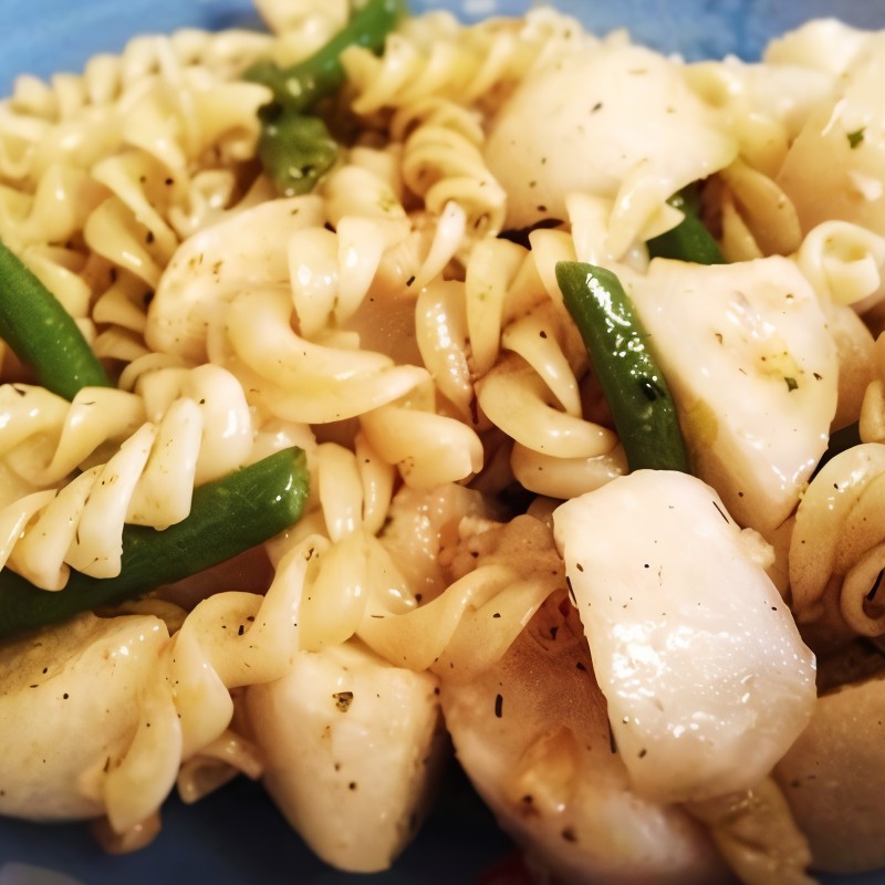 Макароны с жареным редисом