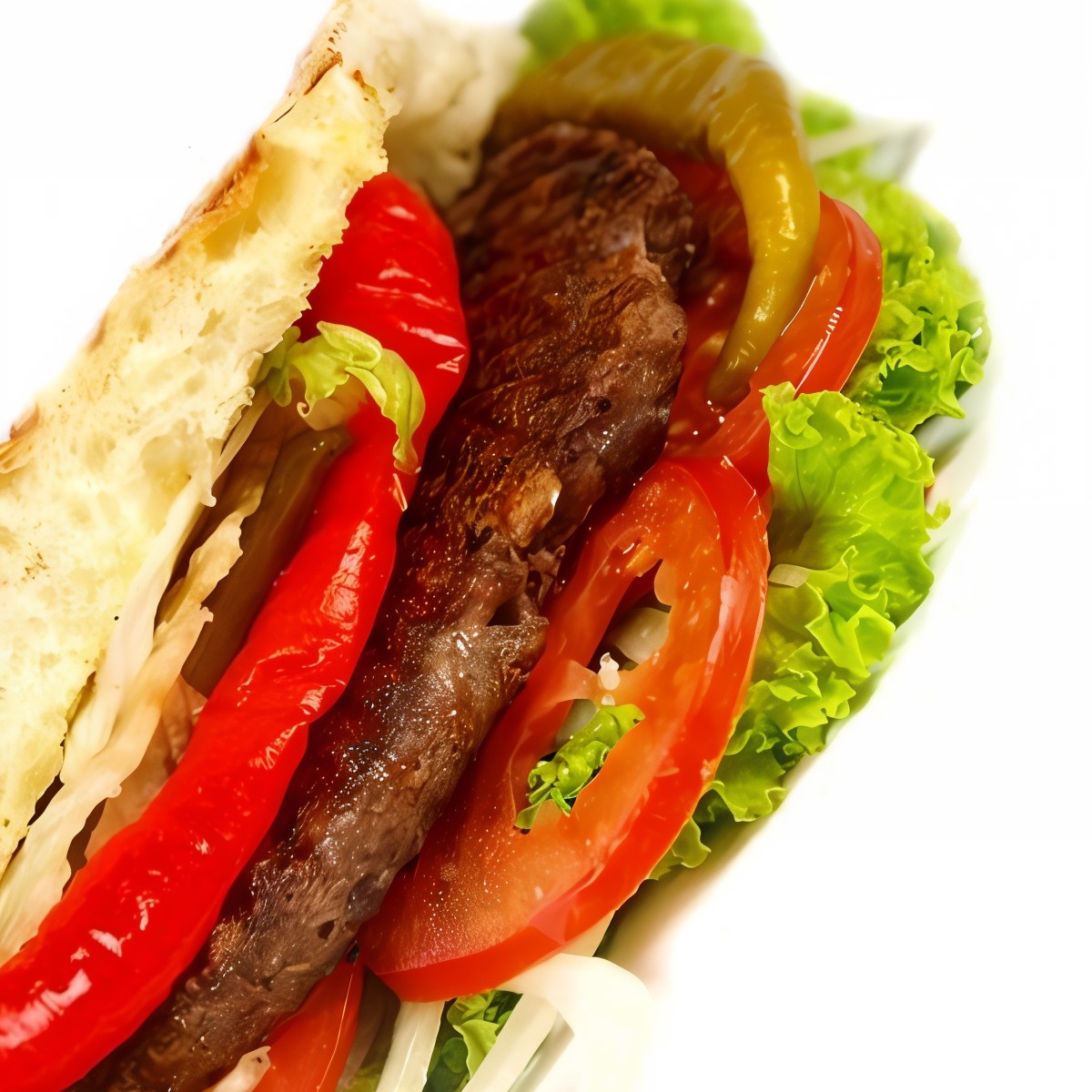 Маленькие бургеры в пите с салатом и овощами