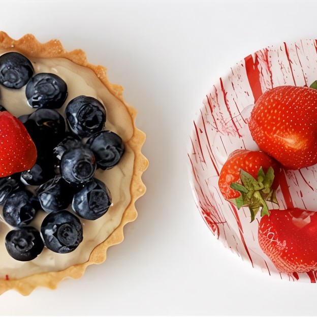 Маленькие тарты из песочного теста с творожным кремом и ягодами