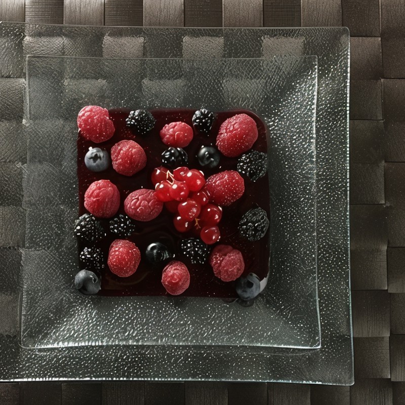 Малина и черника в сиропе из красного вина