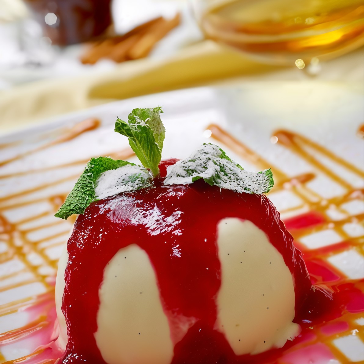 Малиновый соус с шампанским