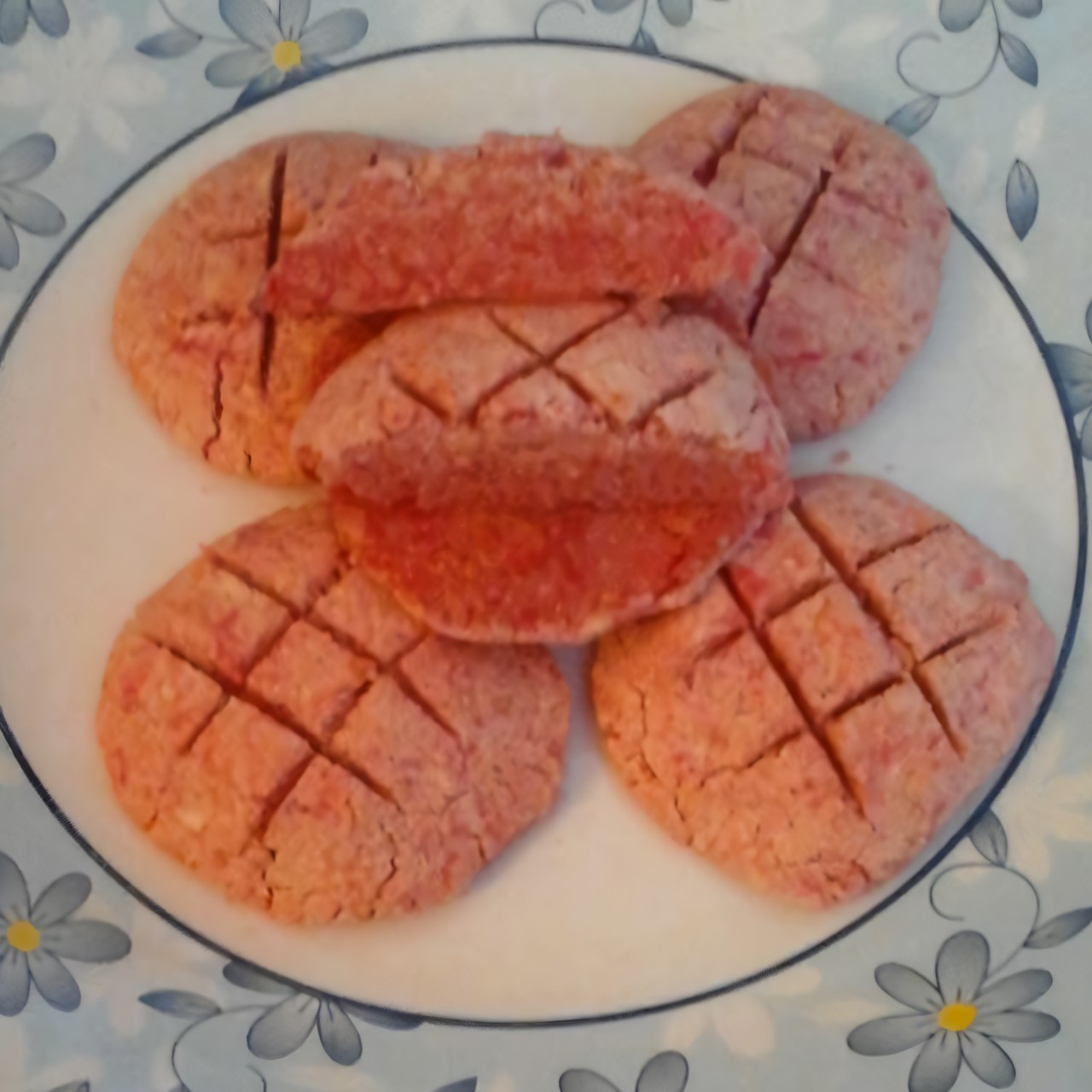 Малиновое печенье из окары