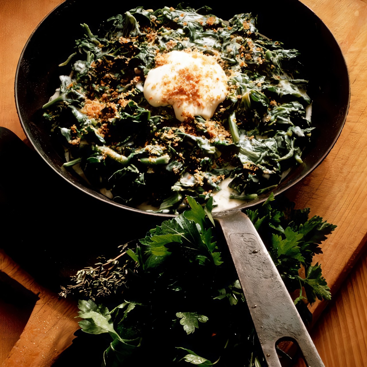 Мангольд с изюмом и кедровыми орешками