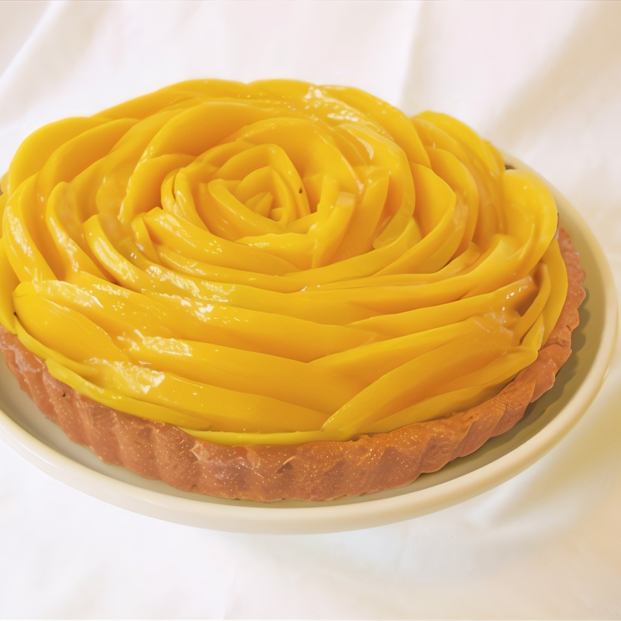 Манговый тарт с заварным кремом