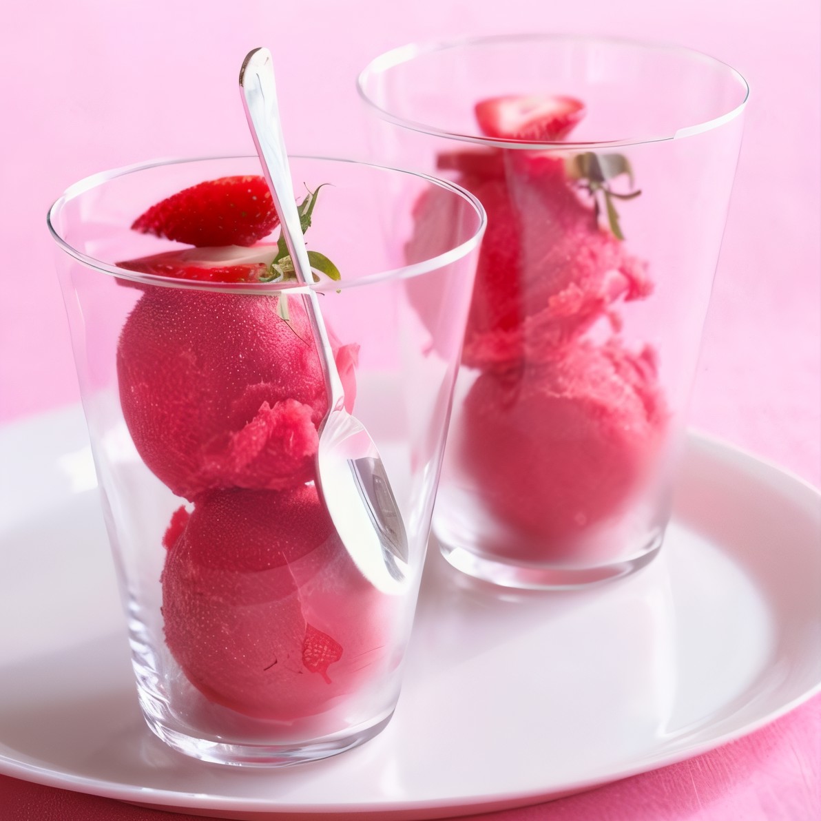 Маринованная клубника в бальзамическом уксусе с клубничным шербетом и амаретти