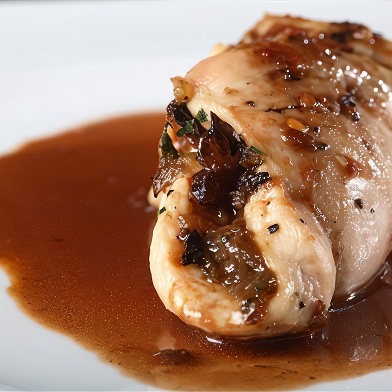 Маринованная курица со средне-острым красным соусом чили