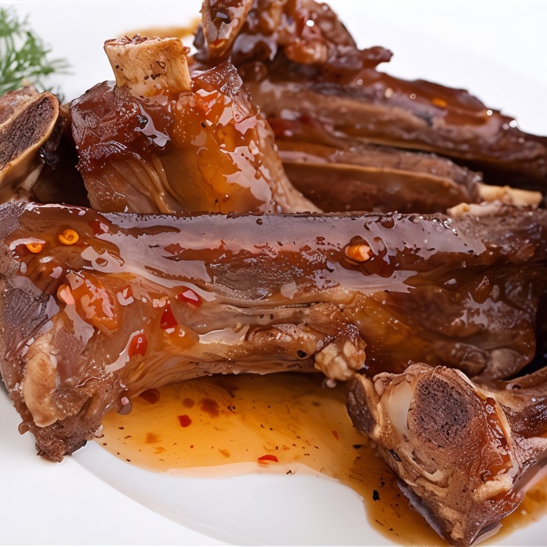 Маринованные говяжьи ребра в корочке из чеснока и хрена