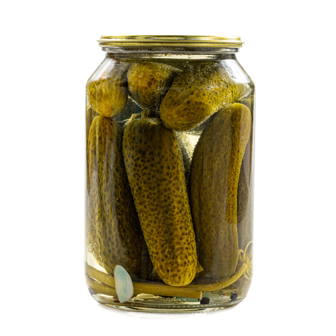 Маринованные огурцы в литровой банке