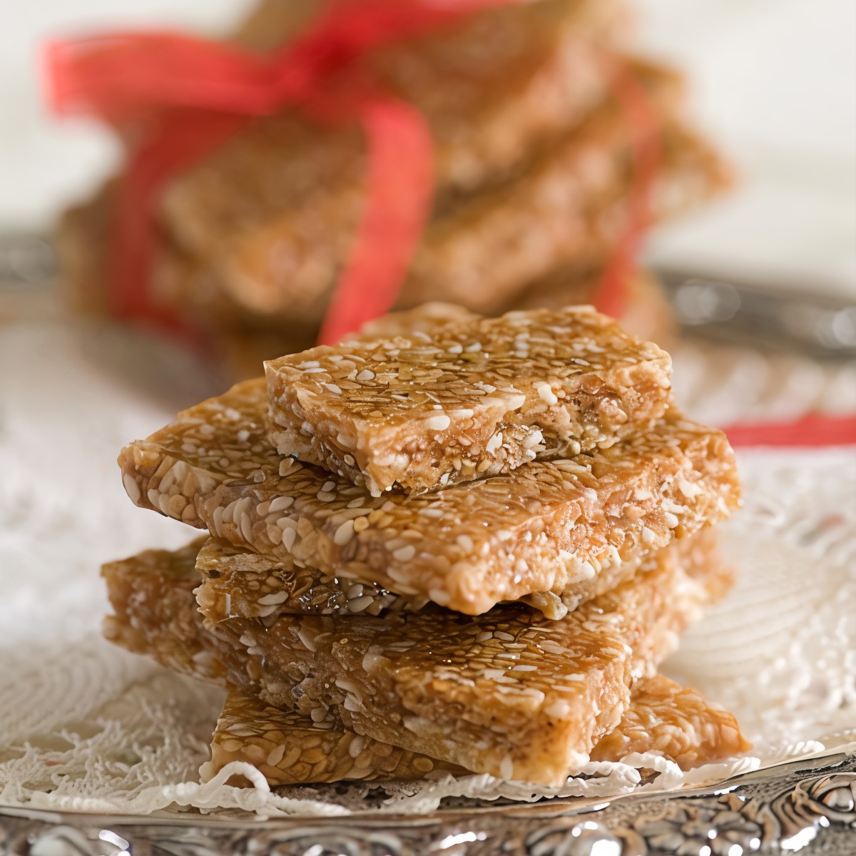 Медово-ореховые конфеты с кунжутом