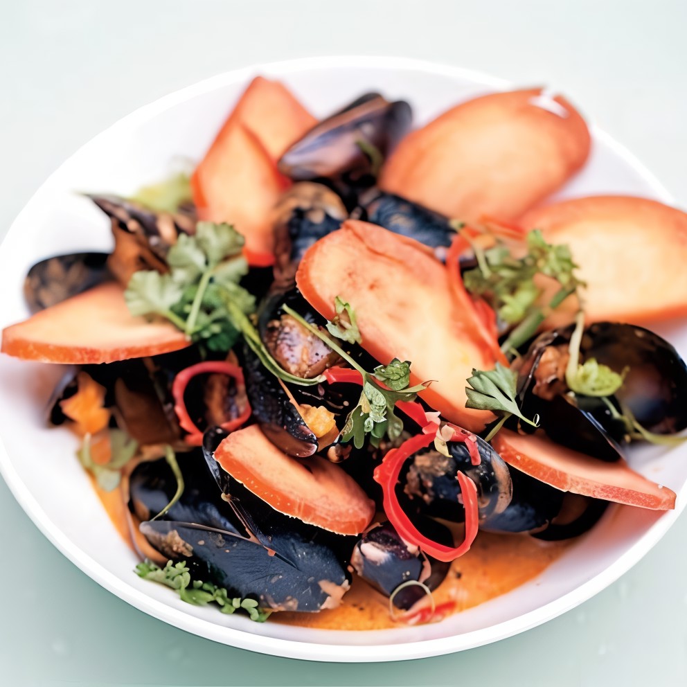 Мидии в соусе карри