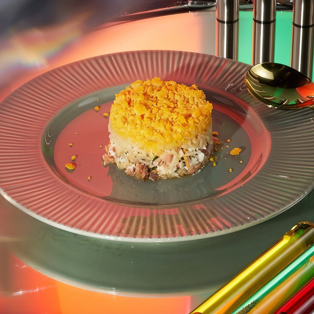 «Мимоза» с копченой рыбой