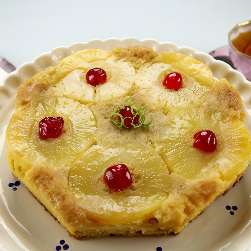 Миндальный торт с фруктами и рисовой начинкой