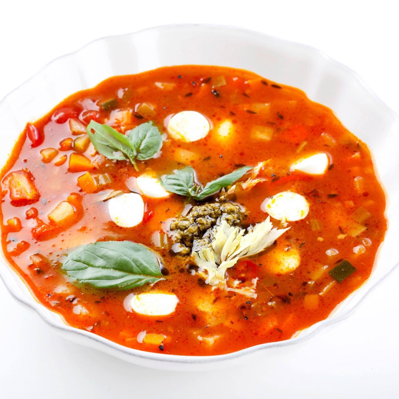 Минестроне с моцареллой