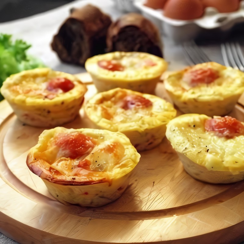 Мини запеканки с овощами и моцареллой