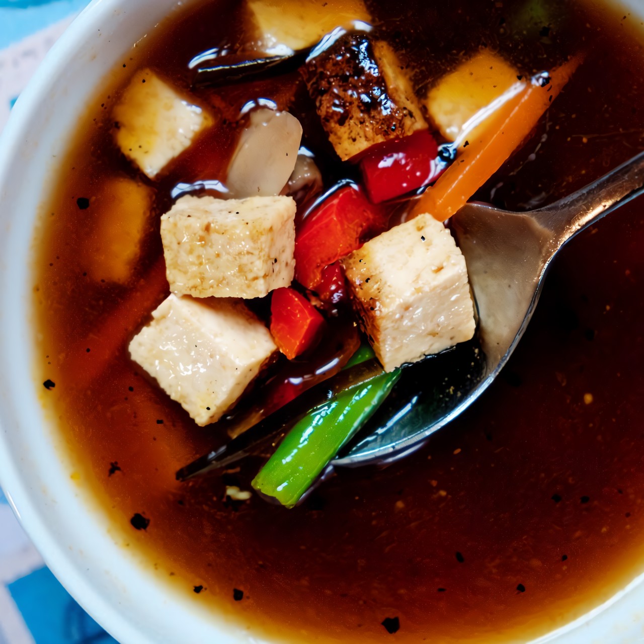 Мисо-суп с тофу и лососем