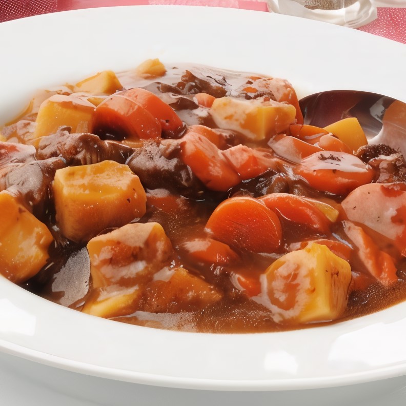 Мясное рагу с овощами и грибами