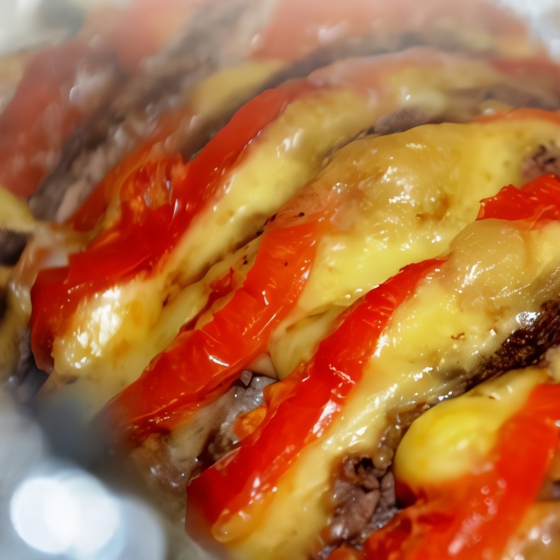 Мясо, запеченное с сыром и помидорами