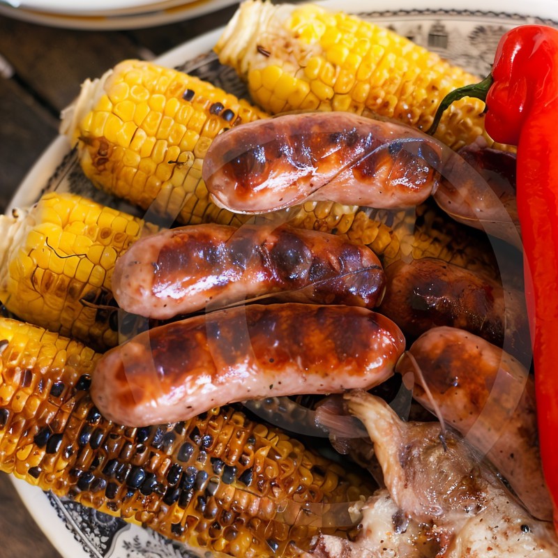 Молодая кукуруза, запеченная на углях, в оливковом масле