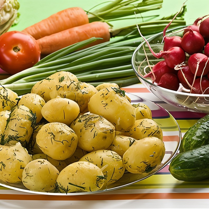 Молодой картофель в травах