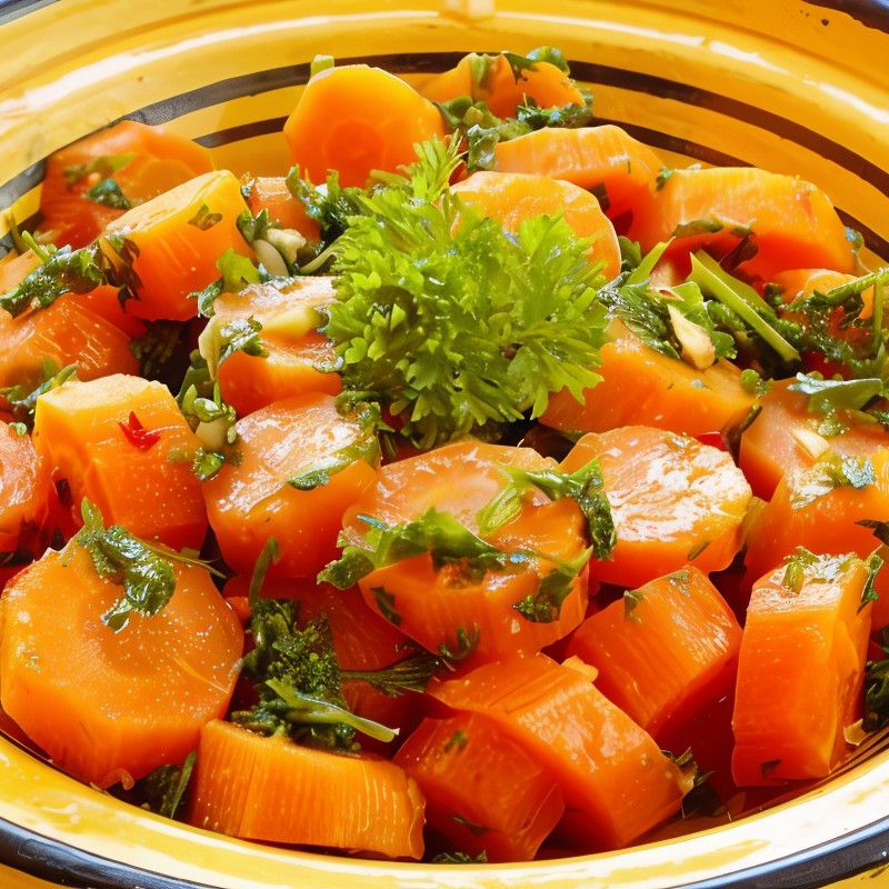 Морковь в кленовом сиропе со свежим укропом