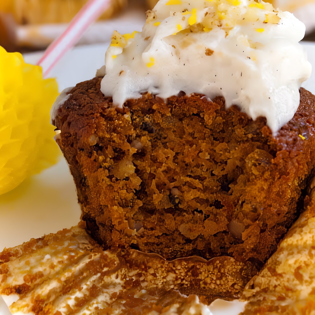 Морковные кексы с творожно-кокосовым кремом