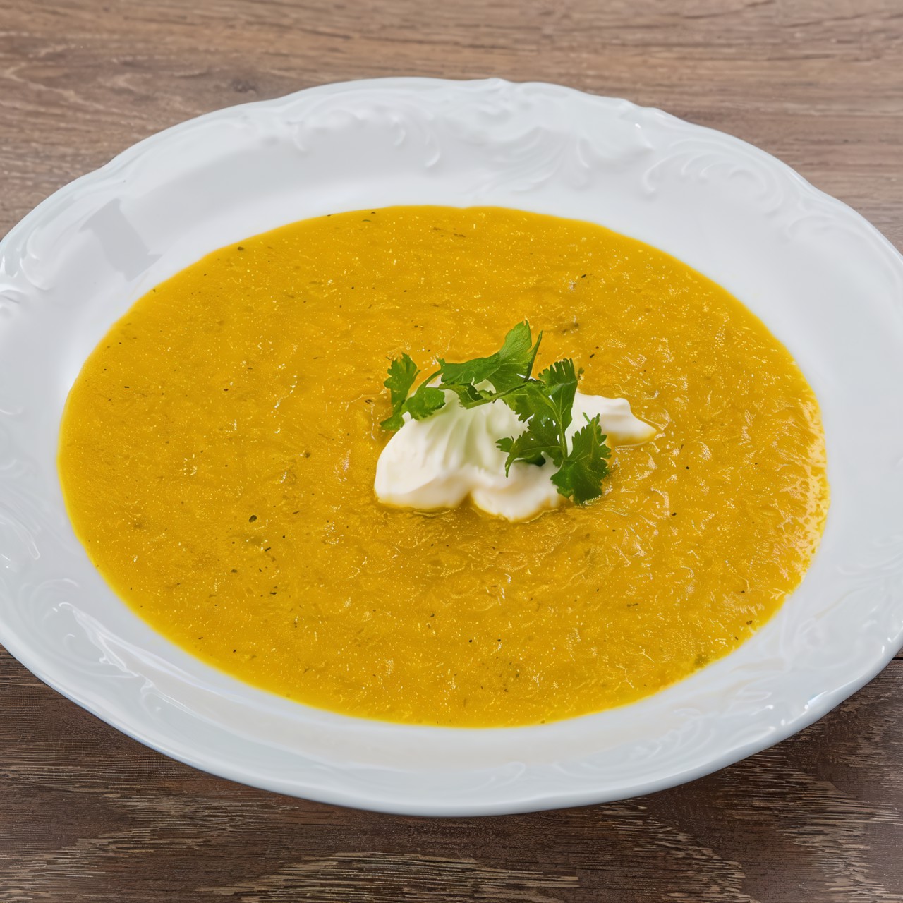 Морковный суп-пюре с кориандром