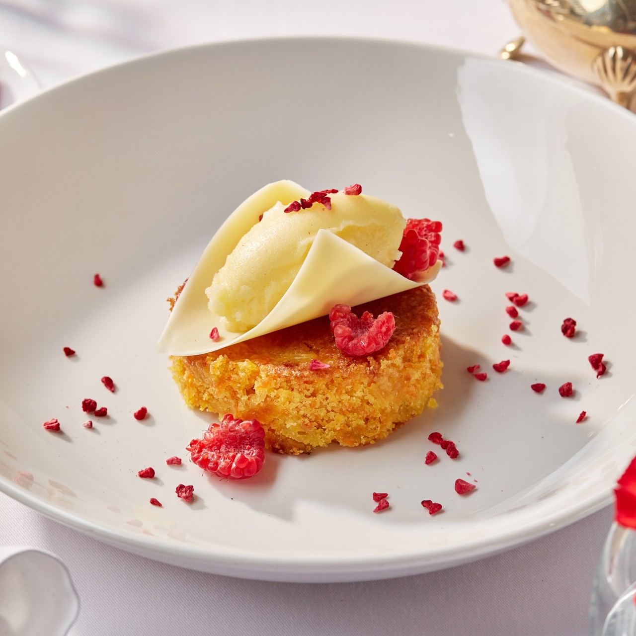 Морковный пирог с цитрусовым сорбетом