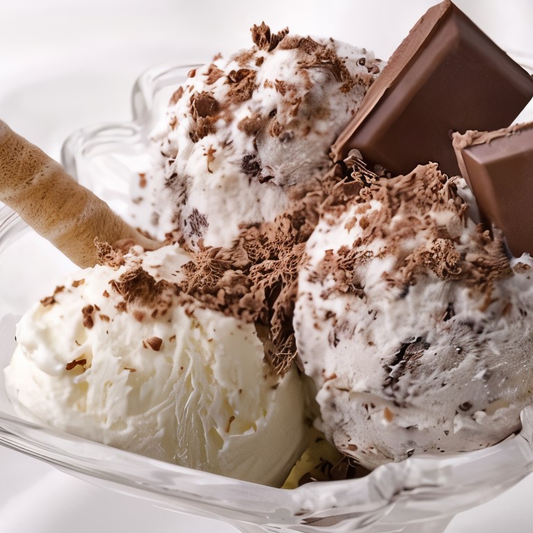 Мороженое с шоколадом и мятой