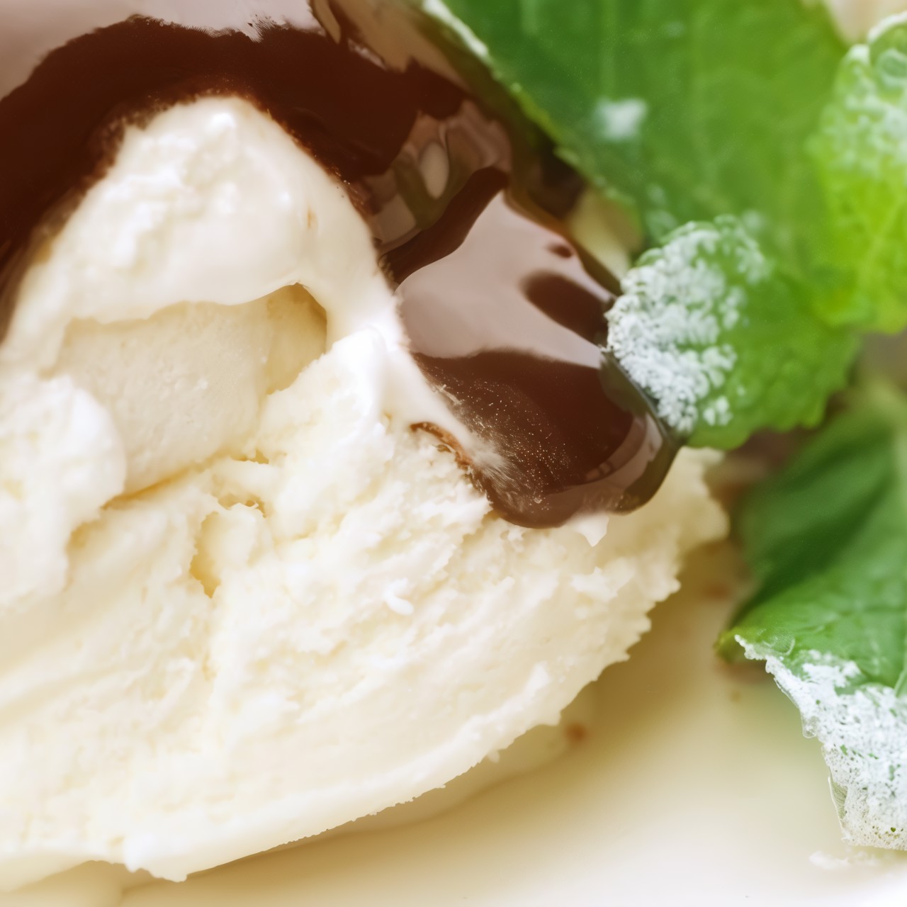 Мороженое с ягодным и шоколадным сиропом