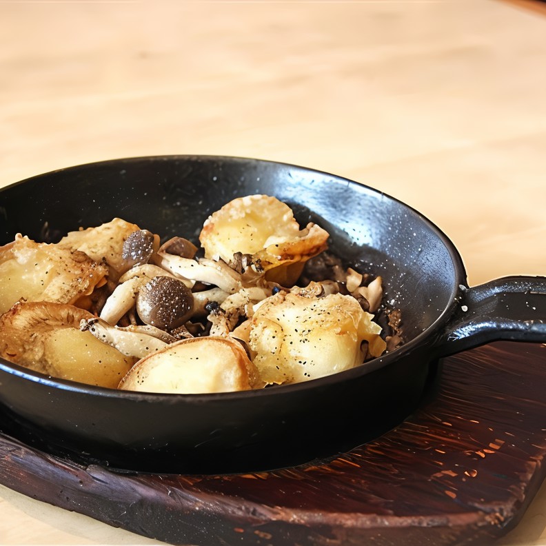 Морские гребешки с грибами