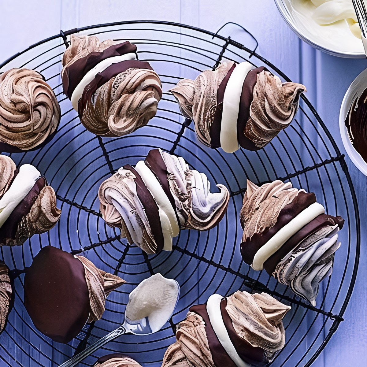 Мраморные меренги с маскарпоне