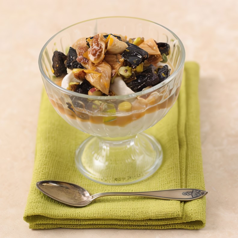 Мусс из каштанов с инжиром и фисташками